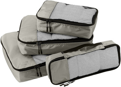 

Walletsnbags PACKING CUBES -SET OF 4 (SMALL .MEDIUM , LARGE AND SLIM)(Grey)