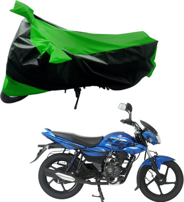Purpleheart Two Wheeler Cover for Bajaj(Discover 125 DTS-i, Black, Green)