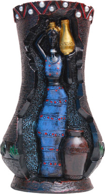 

Oyedeal African Tribal Lady GFT634 Polyresin Vase(8 inch, Multicolor)