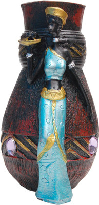 

Oyedeal African Tribal Lady GFT631 Polyresin Vase(8 inch, Multicolor)