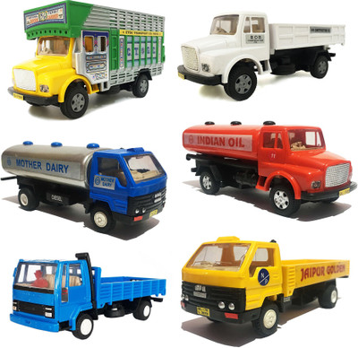 

Jack Royal Kit of 6 Combo plastic trucks & tankers(Blue, Red, Yellow, White), Blue;red;white;yellow