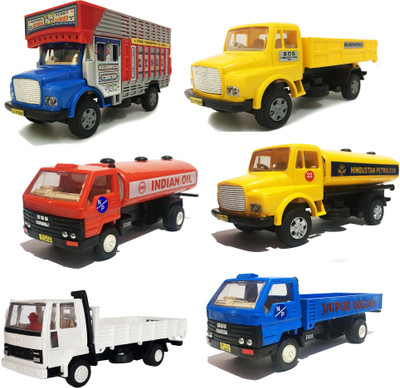 

Jack Royal 6 Combo kit of Truck (plastic pull back toy)(Blue, Yellow, Red, White), Blue;red;white;yellow