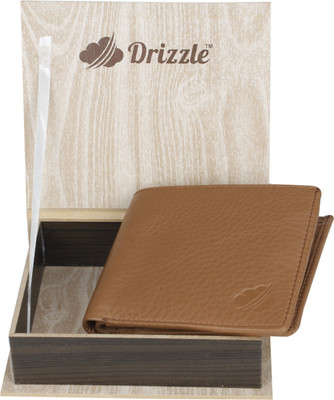 Drizzle Men Beige Genuine Leather Wallet(3 Card Slots)