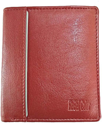 

Rebel Color Men Red Genuine Leather Wallet(8 Card Slots), Brick red