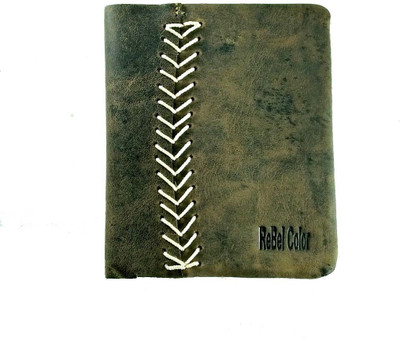 

Rebel Color Men Brown Genuine Leather Wallet(9 Card Slots)