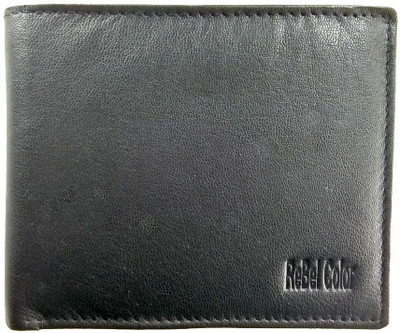 

Rebel Color Men Black Genuine Leather Wallet(10 Card Slots)