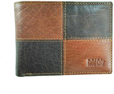 

Rebel Color Men Brown Genuine Leather Wallet(10 Card Slots)