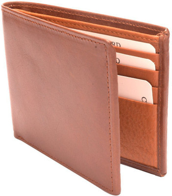 

Rebel Color Men Tan Genuine Leather Wallet(10 Card Slots)