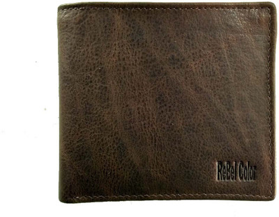 

Rebel Color Men Brown Genuine Leather Wallet(10 Card Slots)