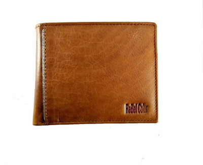 

Rebel Color Men Tan Genuine Leather Wallet(10 Card Slots)