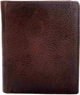 

Rebel Color Men Brown Genuine Leather Wallet(9 Card Slots), Dark brown