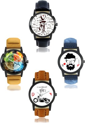 AD Global FX-M-401-402-406-407 Foxter Attractive Dial Color And Designer Leather Strap Limited Adition Pack of 4 Watch  - For Men   Watches  (AD GLOBAL)