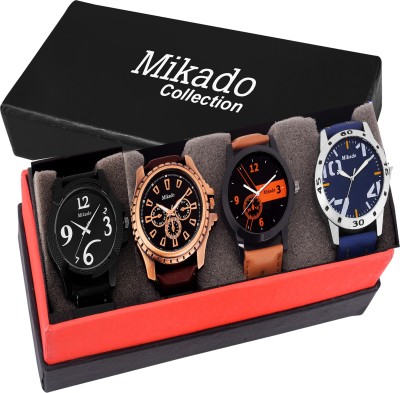 Mikado Jordan casual Analog watches combo set for men and boy's(pack of 4) Watch  - For Boys   Watches  (Mikado)