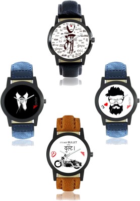AD Global FX-M-401-403-406-407 Foxter Attractive Dial Color And Designer Leather Strap Limited Adition Pack of 4 Watch  - For Men   Watches  (AD GLOBAL)