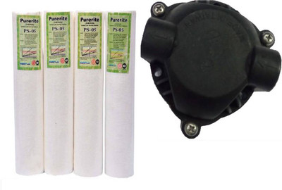 

XISOM RO Service Water Purifier 1*BLACK Pump Head+4*SPUN FILTER Wound Filter Cartridge(0.5, Pack of 5)