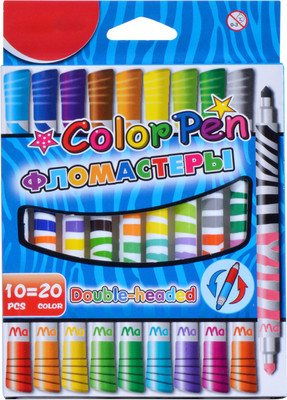 

SN toy zone 2 in 1 High Quality Markers and High Lighters(Pack of 10 Pens )Write on both sides