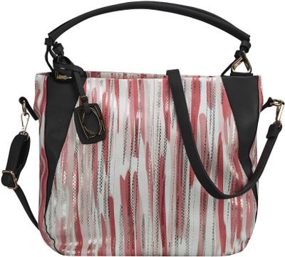 VAJERO Pink & Grey Large Handbag for Women Shoulder Bag(Pink, 6 L)