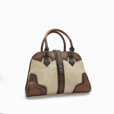 

VAJERO Beige & Brown Patchwork Handbag for Women Shoulder Bag(Beige, 4 L)