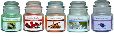 

Creative Studioz Jar Candle Candle(White, Pack of 5)
