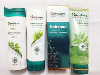 

Himalaya Gentle Daily Care Protein Shampoo, Gentle Daily Care Protein Conditioner, Hairzone Solution, Purifying Neem Face Wash(Set of)