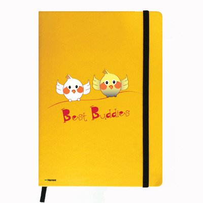 

Hamee A5 Notebook(Birds Theme Designer Printed Yellow Leather A5 Notebook - 200 pages, A5 size Chip The Sparrow, Yellow)