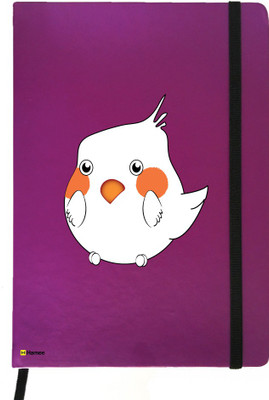 

Hamee A5 Notebook(Birds Theme Designer Printed Purple Leather A5 Notebook - 200 pages, A5 size Ollie The Parrot, Purple)
