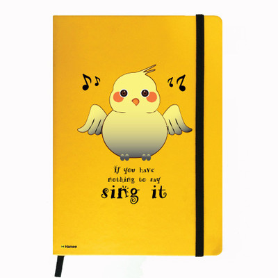 

Hamee A5 Notebook(Birds Theme Designer Printed Yellow Leather A5 Notebook - 200 pages, A5 size Angel Bird, Yellow)