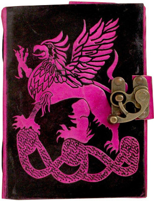

Pranjals House A5 Diary(leather journal, black & pink)
