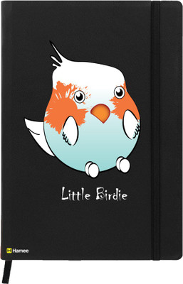 

Hamee A5 Notebook(Birds Theme Designer Printed Black Leather A5 Notebook - 200 pages, A5 size Bird Pair, Black)