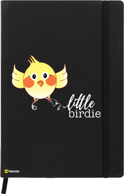 

Hamee A5 Notebook(Birds Theme Designer Printed Black Leather A5 Notebook - 200 pages, A5 size Buffed Bird, Black)