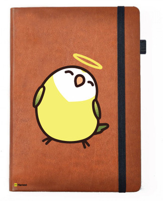 

Hamee A5 Notebook(Birds Theme Designer Printed Blue Leather A5 Notebook - 200 pages, A5 size Angel Bird, Brown)