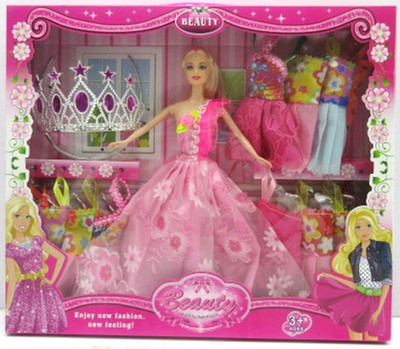 

Saffire Cute Doll with Style Wardrobe Fashionable Accessories Clothes(Multicolor)