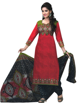 Reya Cotton Printed Dress/Top Material(Un-stitched), Multicolor