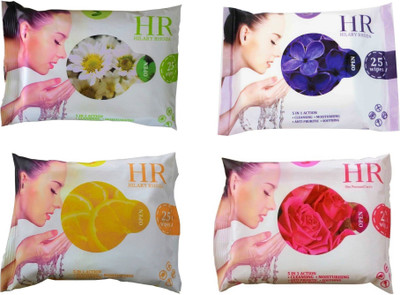 

HR Refreshing Facial Wet Wipes 4 Flavours(Pack of 100)