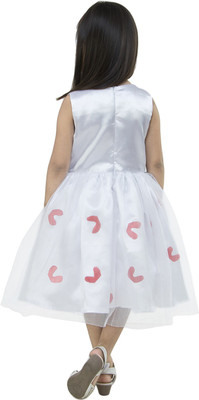 

Samsara Couture Girls Maxi/Full Length Party Dress(White, Sleeveless, White & red