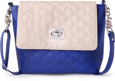 

Women Marks Sling Bag(White, Blue), Blue;white