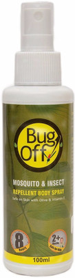 

Bug Off Mosquito & Insect Repellent Body Spray with Olive Oil & Vitamin E(quantity-100 ml)(1 X 100ml)