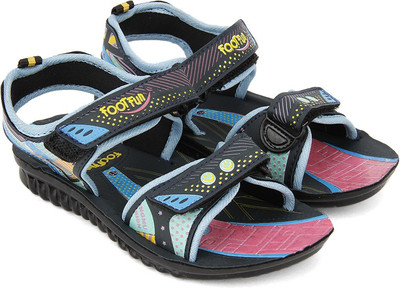 Footfun by Liberty Boys Velcro Sports Sandals(Blue, N.blue