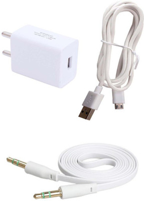 TROST Wall Charger Accessory Combo for All mobile phones(White)