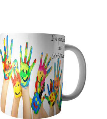 

RD Creations Specially Designed Ceramic Coffee Can be Used in Your Daily Life or You can use to Gift Someone AUG2017MIX67 Ceramic Mug(300 ml), Multicolor