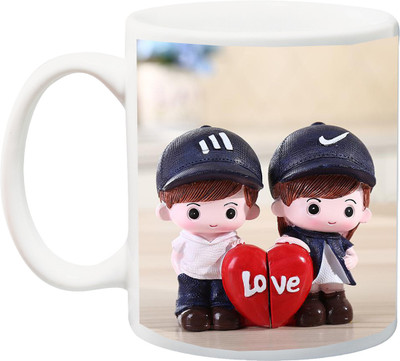 

Stylotrendz 3D Couples Perfect Gift for Boyfriend/Girlfriend Ceramic Mug(325 ml), Multicolor