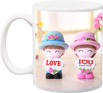

Stylotrendz Cute Couple I Love You Ceramic Mug(325 ml), Multicolor