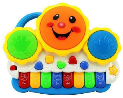 

vbenterprise Drum Keyboard Musical Toys With Flashing Lights, Animal Sounds & Songs - Battery Operated Kids Toys(Multicolor)