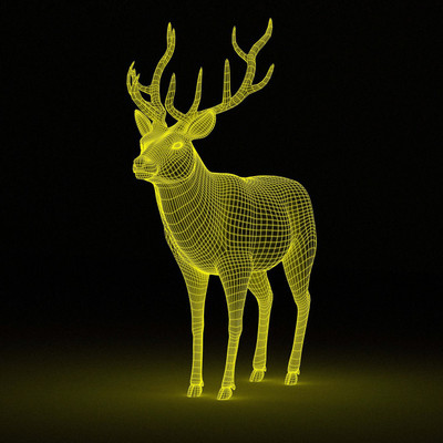 

poster of golden deer Fine Art Print(12 inch X 12 inch, Rolled)