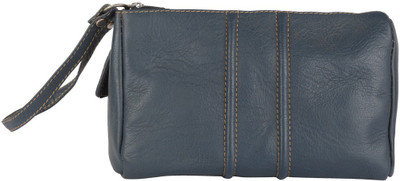 

JL Collections Leather Navy Blue Vanity Pouch Pouch(Blue)