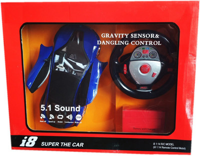 

VShine 1:14 Concept BMW-i8 Styled Racing Car with Gravity Sensor RC , 5.1 high Quality Sound, Rechargable, BIG Size - Blue(Blue)