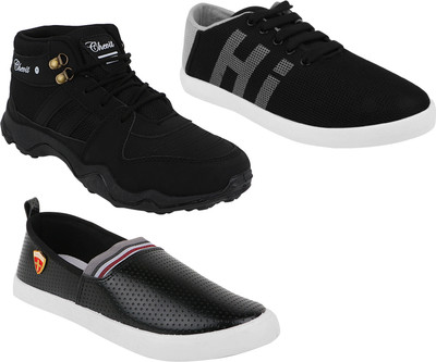 

Chevit Men's Trio Pack Of 3 Running Shoes With Sneakers For Men(Multicolor