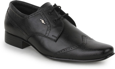 

WHERRY BOOTS Genuine Leather Shoes Lace Up For Men(Black