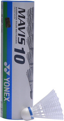

Yonex Mavis 10 Nylon Shuttlecock Nylon Shuttle - Yellow, Blue(Medium, 77, Pack of 1)
