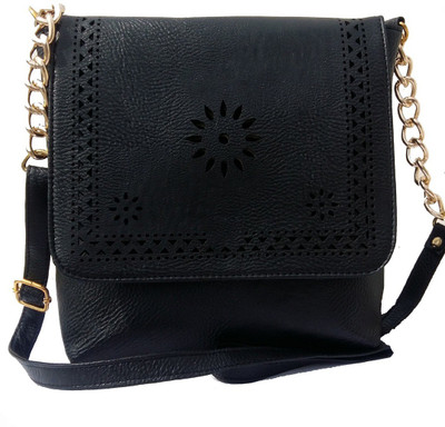 

surmount Girls Evening/Party Black Leatherette Sling Bag